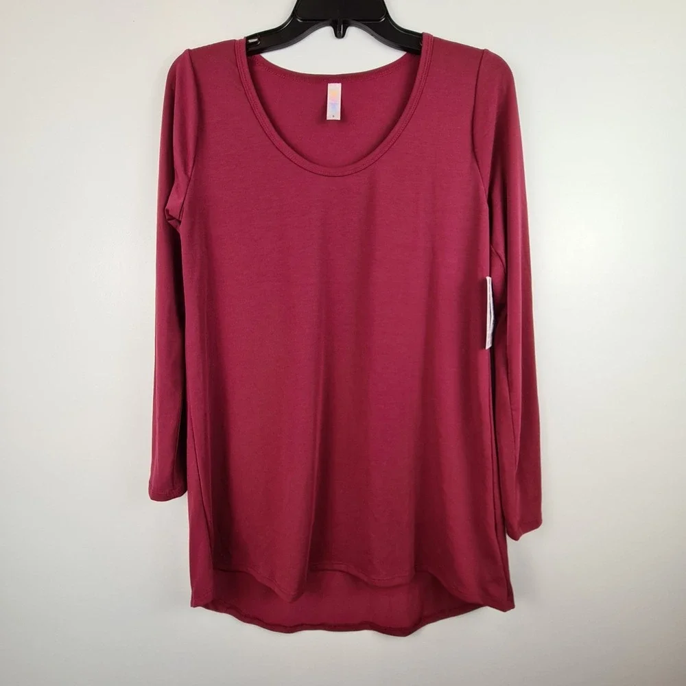 LuLaRoe Women's Lynnae Long Sleeve Top Size Small In Berry Tunic Comfort Round - Picture 1 of 7